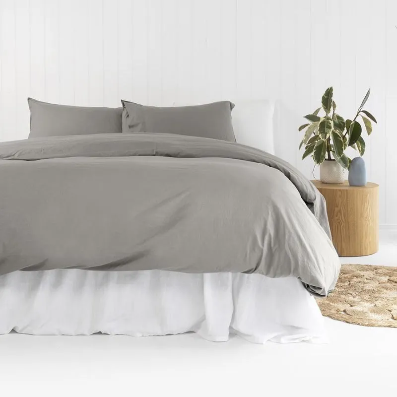 Bambury Temple Organic Cotton Grey Pillowcase Pair