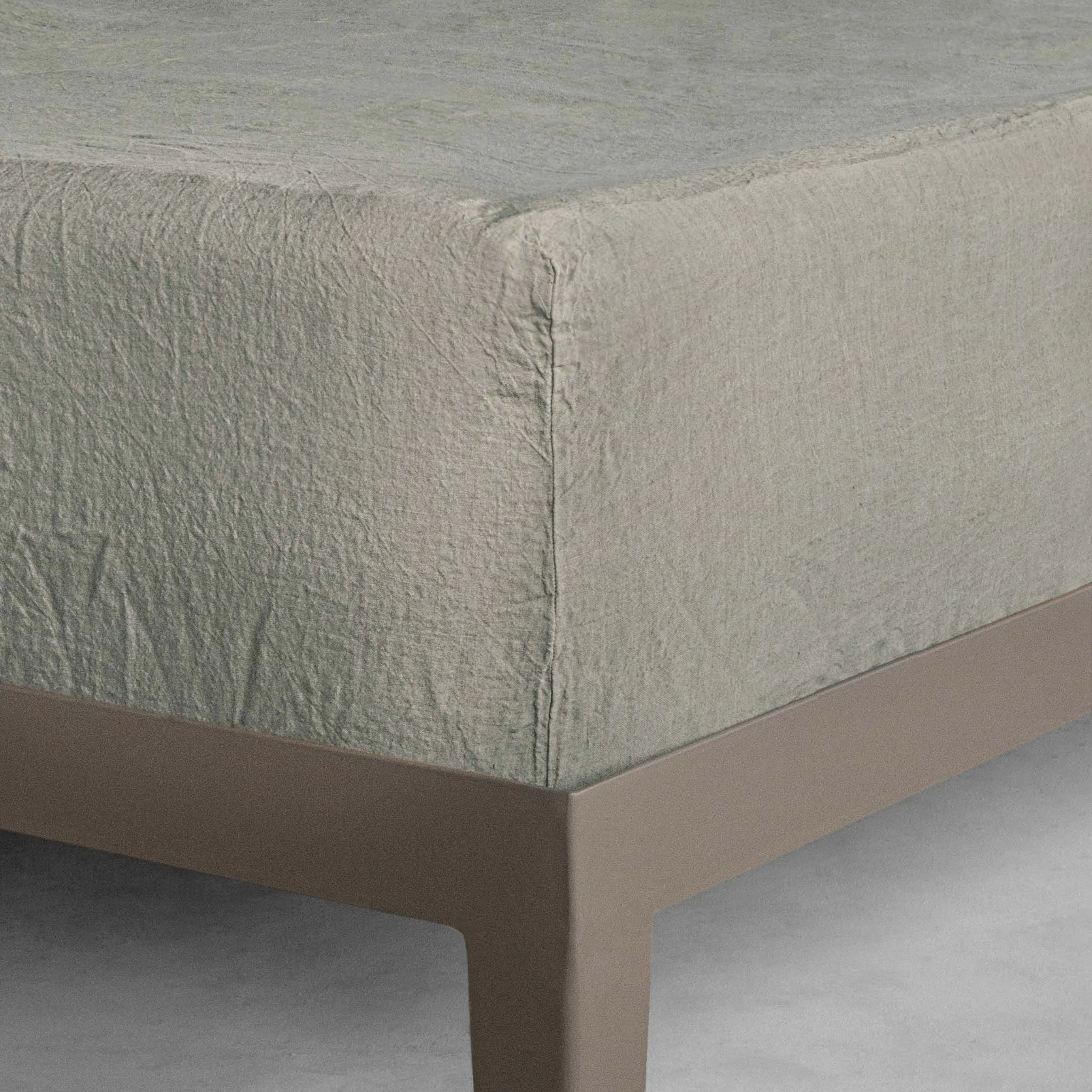 Basix Linen Fitted Sheet - Argent