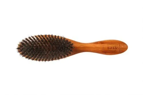 Bass Brushes Full Oval Extra Firm  100% Natural Boar Bristles Dark Bamboo Handle 1 Brush