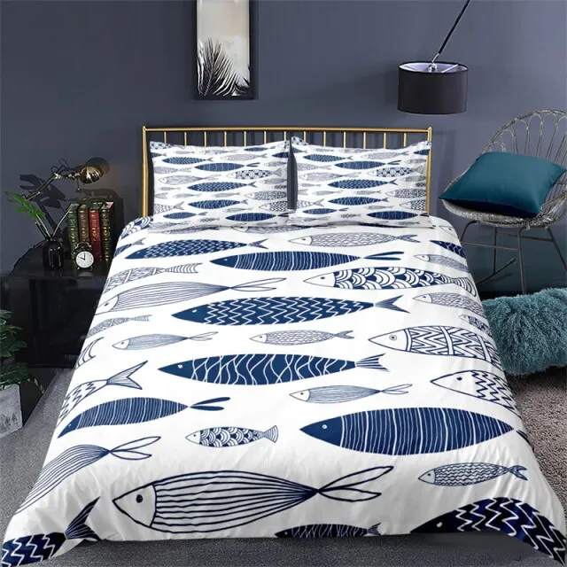 Bedding Set with Fish Print