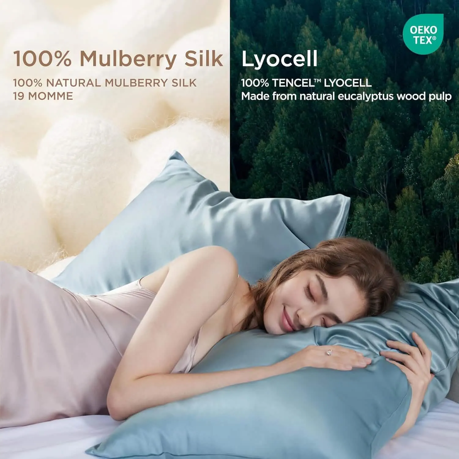 Bedsure Mulberry Silk Pillowcase