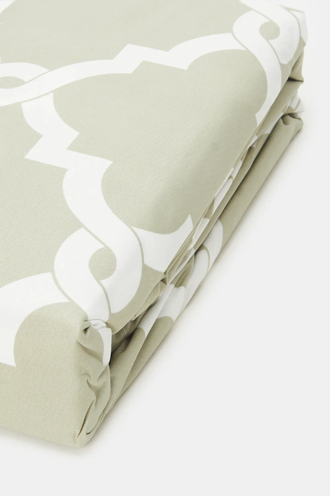 Beige Geometric 2-Piece Flat Sheet (Single Size)