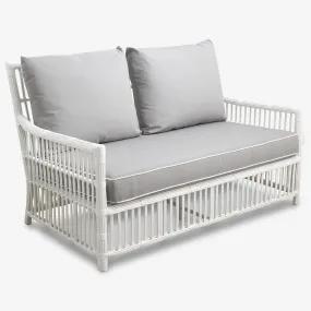 Bermuda Outdoor 2 Seater Sofa (White, Grey Slipcover)