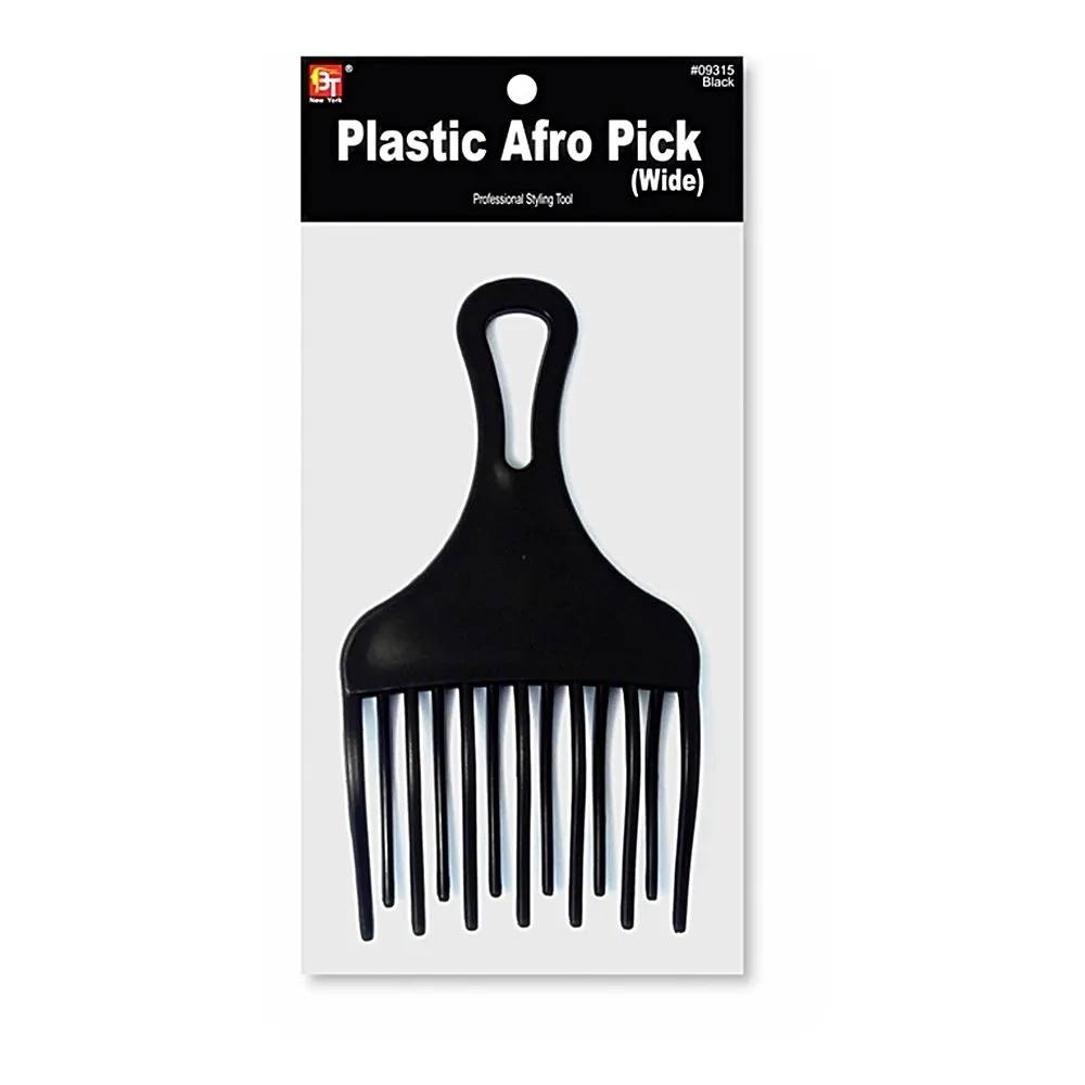 BLACK PLASTIC AFRO PICK (WIDE)