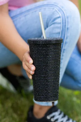 Black Rhinestone 17oz Tumblers