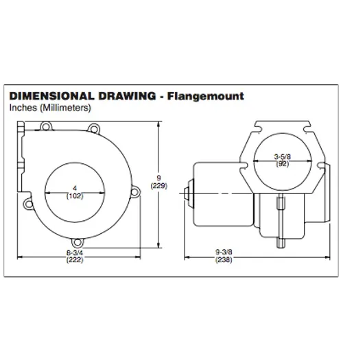 Blower - Extra Heavy Duty - Flange Mount - 100mm - 12V - 7.0 m3/minute