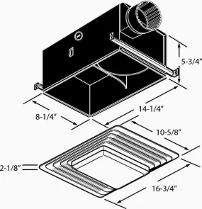 Broan Exhaust Fan Heater And Light 3 In. 70 Cfm