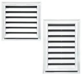 Builders Edge 20.2 in. x 26.2 in. Rectangular White Plastic UV Resistant Gable Louver Vent