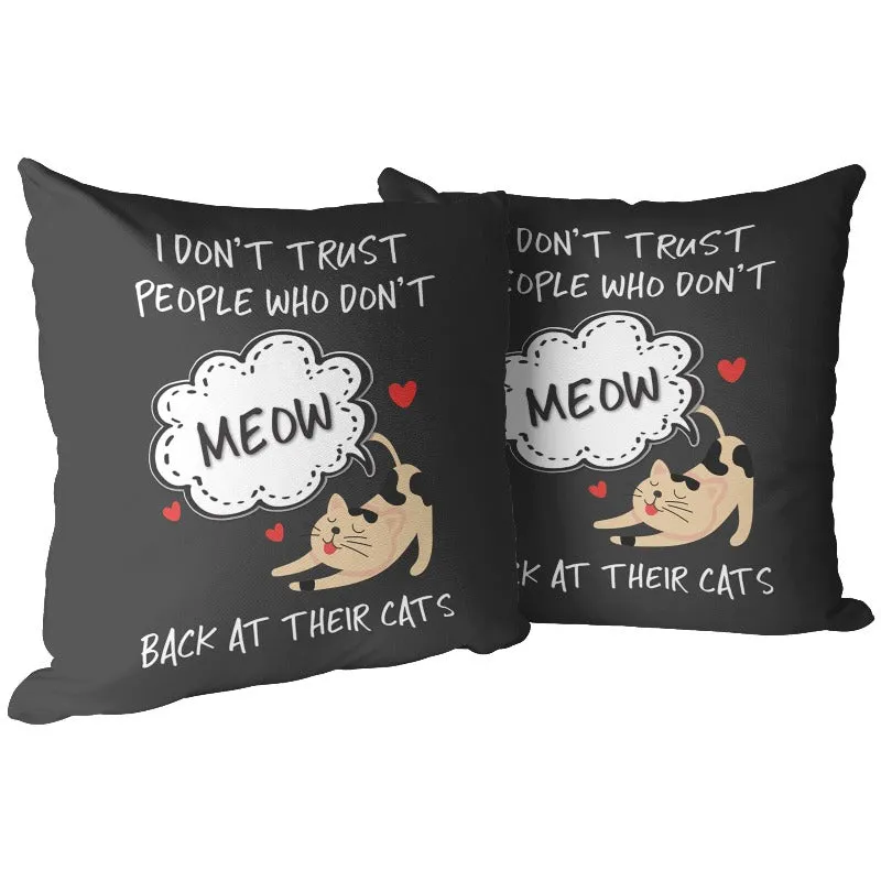 Cat Meow Throw Pillows