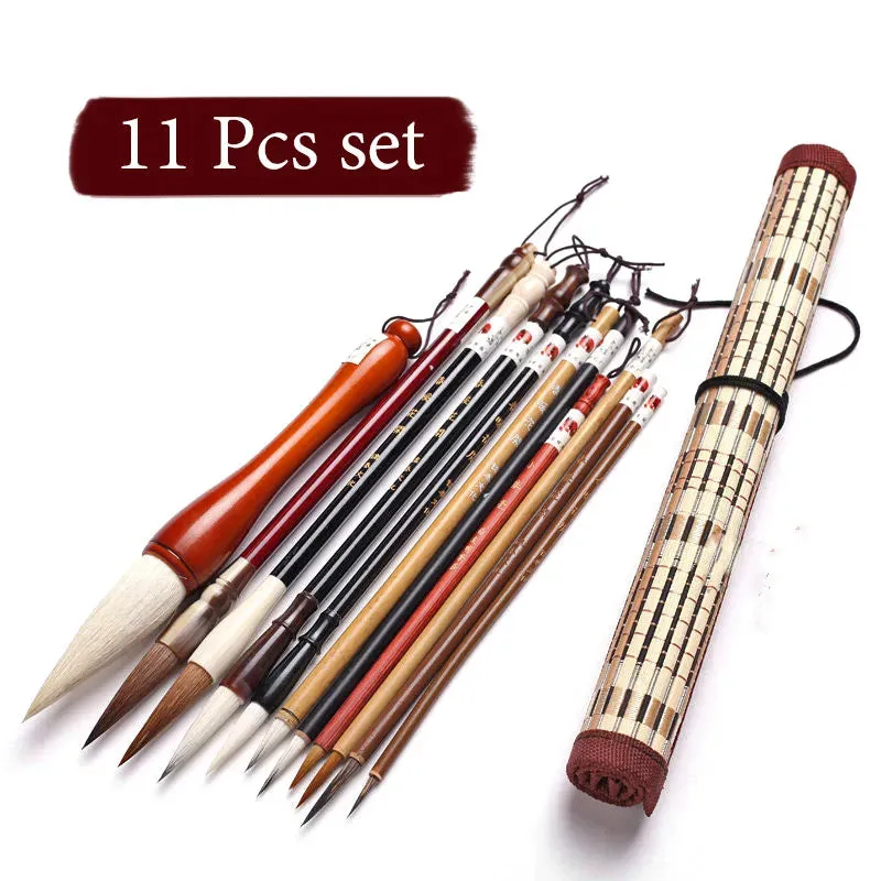 Chinese Calligraphy Brush Set - Japanese Calligraphy Set - Paint Brush Paintbrush - Writing Brush - Wolf Hair Mandarin Traditional Brush