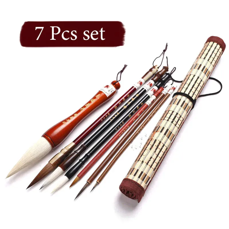 Chinese Calligraphy Brush Set - Japanese Calligraphy Set - Paint Brush Paintbrush - Writing Brush - Wolf Hair Mandarin Traditional Brush