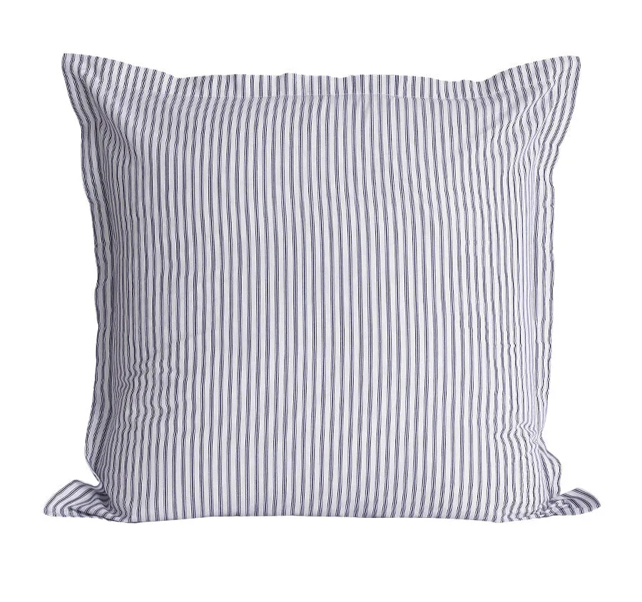 Classic Ticking European Pillowcase Navy