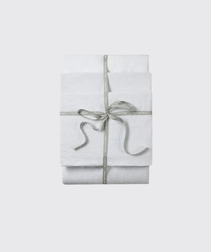 Classic White Linen Fitted Sheet