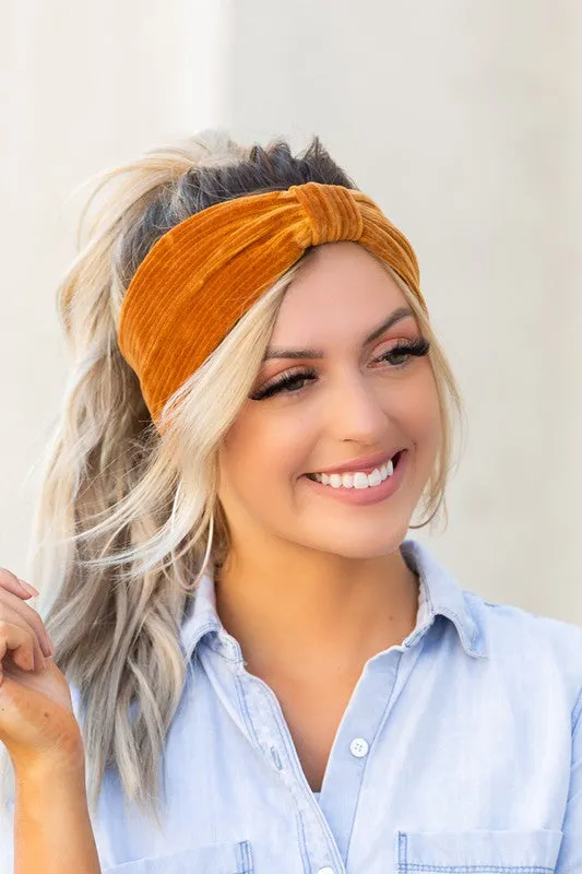 Corduroy Knotted Headwrap