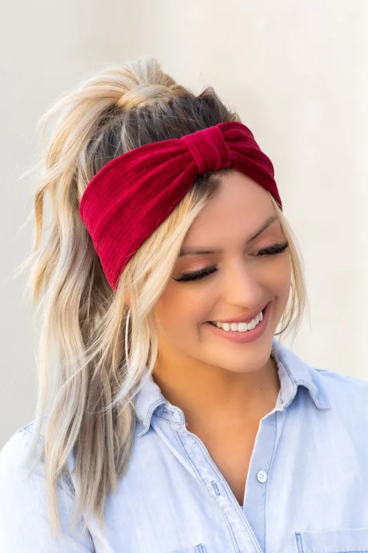 Corduroy Knotted Headwrap