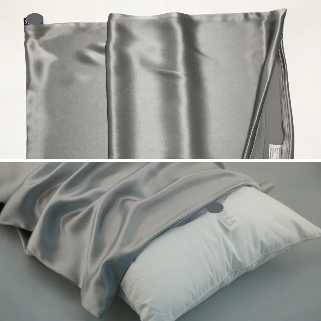 Custom Wholesale Silk Pillowcase 30 Momme Zipper Closure - King size