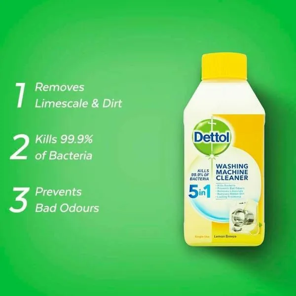 Dettol Washing machine cleaner 5 in 1 (lemon breeze) - 250ml