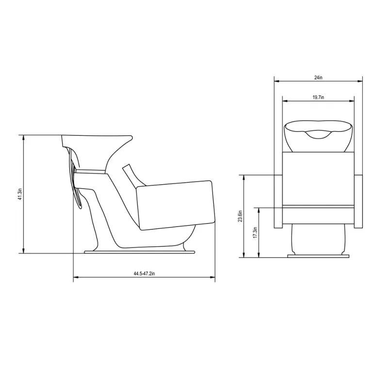 DIR Takaran Shampoo Backwash Unit with Adjustable Seat