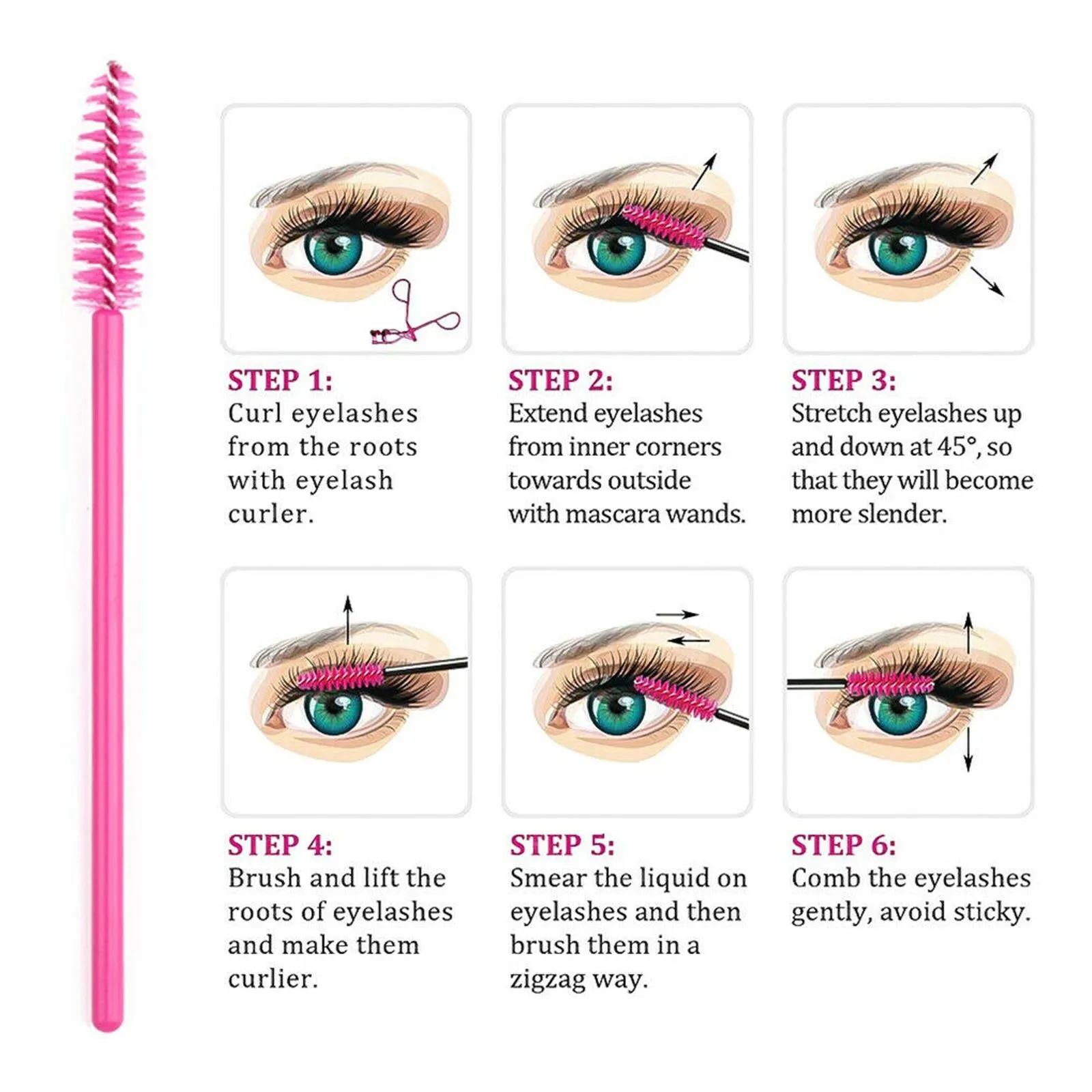 Disposable Eyelash Brush - 100 Pieces