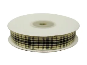 Distinct Plaid Ribbon 5/8" x 25yrds per roll-Black