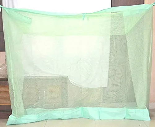 Divayanshi Mosquito Net for King Size Double Bed Polycotton (Green, 7x7)