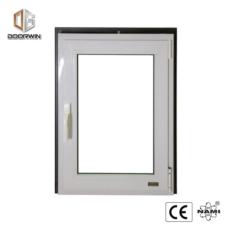 DOORWIN 2021WHITE(interior) BLACK(exterior) THERMAL BREAK ALUMINUM  TILT TURN WINDOW with fixed mosquito net