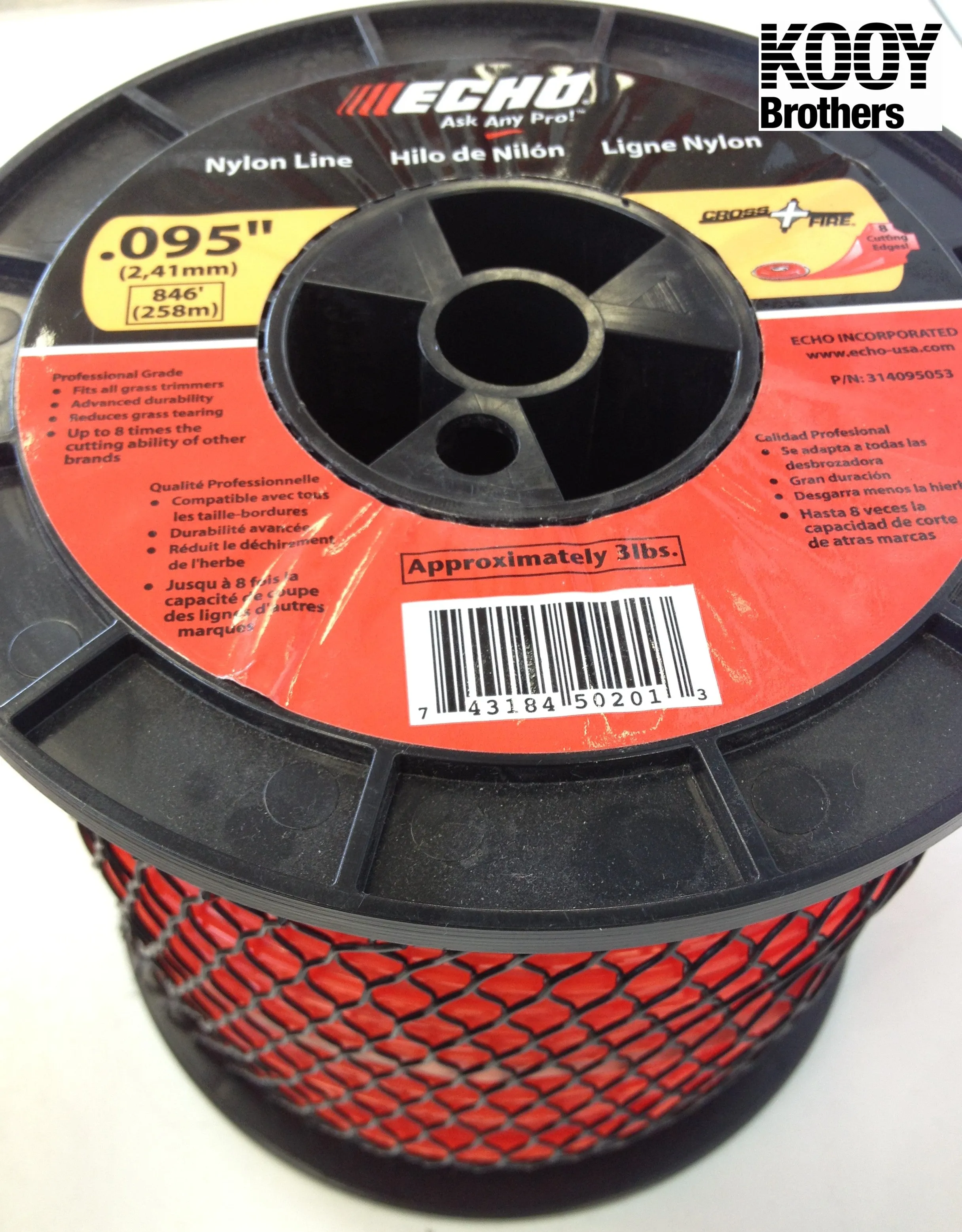 ECHO .095" Nylon Cross Fire Trimmer Line 3lb roll