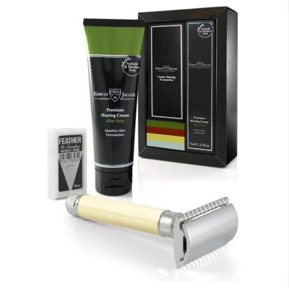 Edwin Jagger DE87 Razor And Shaving Cream Gift Set - Aloe Vera