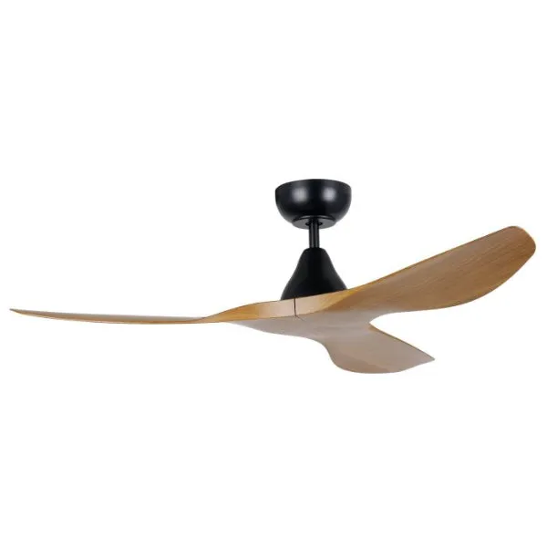 Eglo Surf 48in 122cm Ceiling Fan - Black with Teak Finish