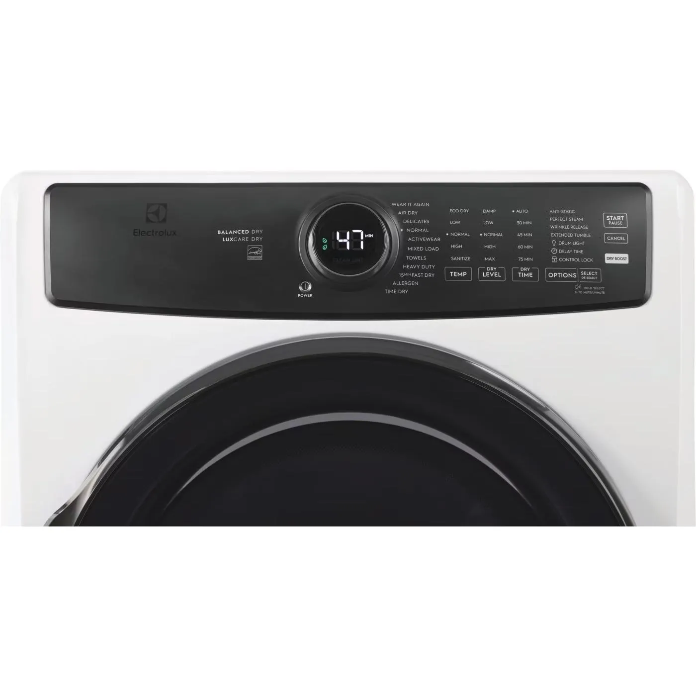 Electrolux 8.0 cu. ft. Front Load Perfect Steam™ Electric Dryer with Balanced Dry™ ELFE773CAW