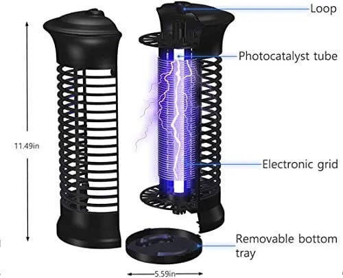 Electronic Bug Mosquito Zapper, Electronic Insect Killer, Anti-Drop ABS Material Black-B082HKPN8T