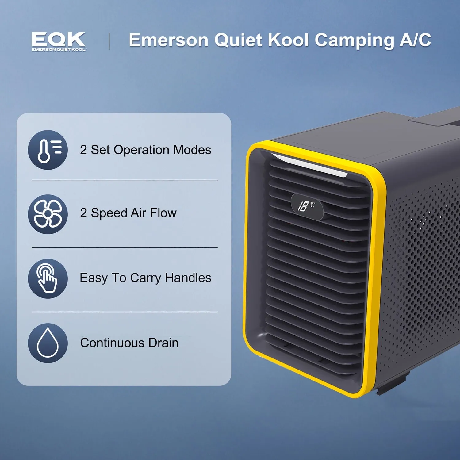 Emerson Quiet Kool EAP02 Camping 1,500 BTU Portable Air Conditioner, Black