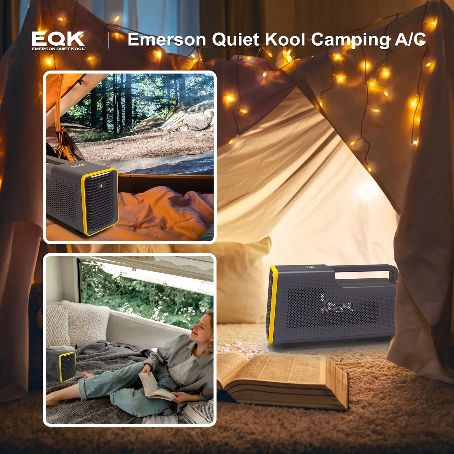 Emerson Quiet Kool EAP02 Camping 1,500 BTU Portable Air Conditioner, Black