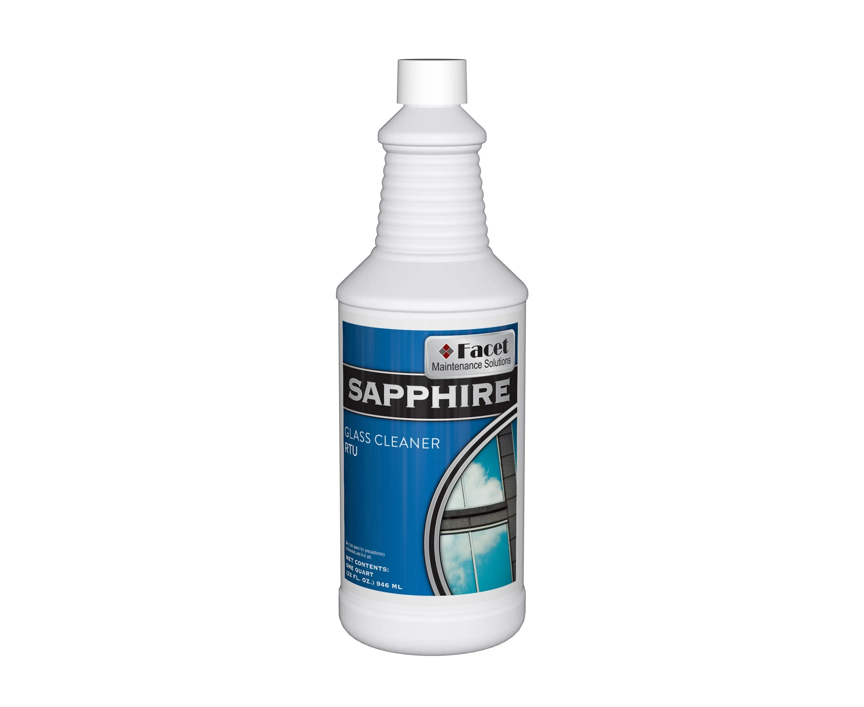 Facet Sapphire RTU Glass Cleaner, One Quart