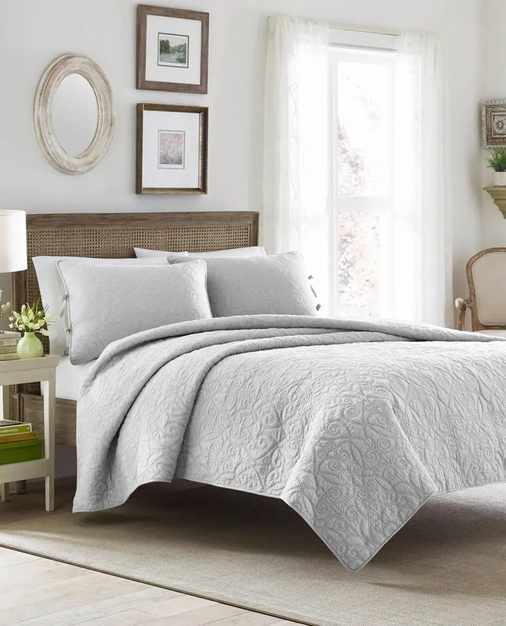 Felicity Soft Grey Quilt Set