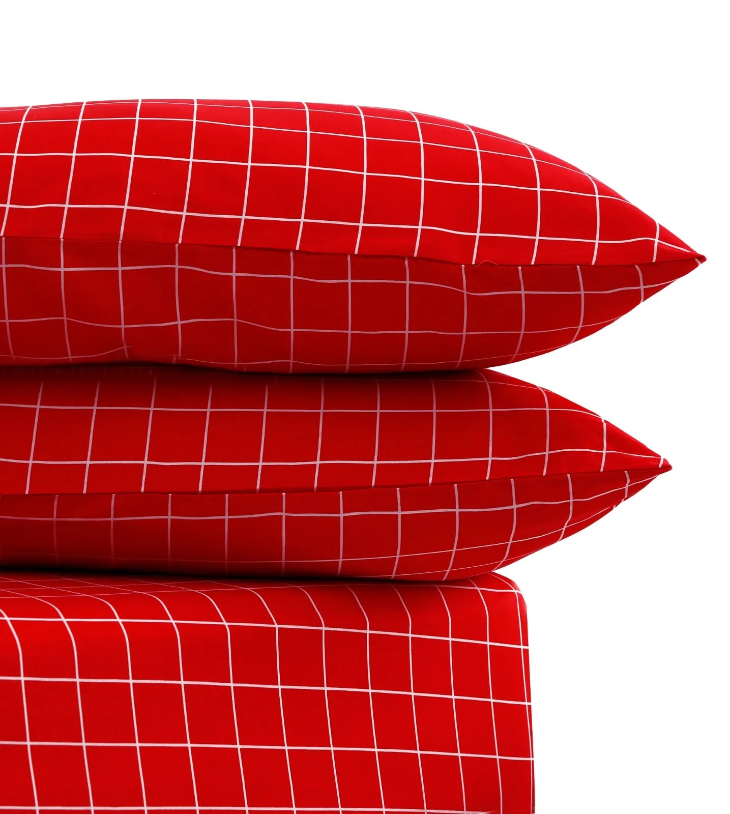 Fitted Bed Sheet-Red Check