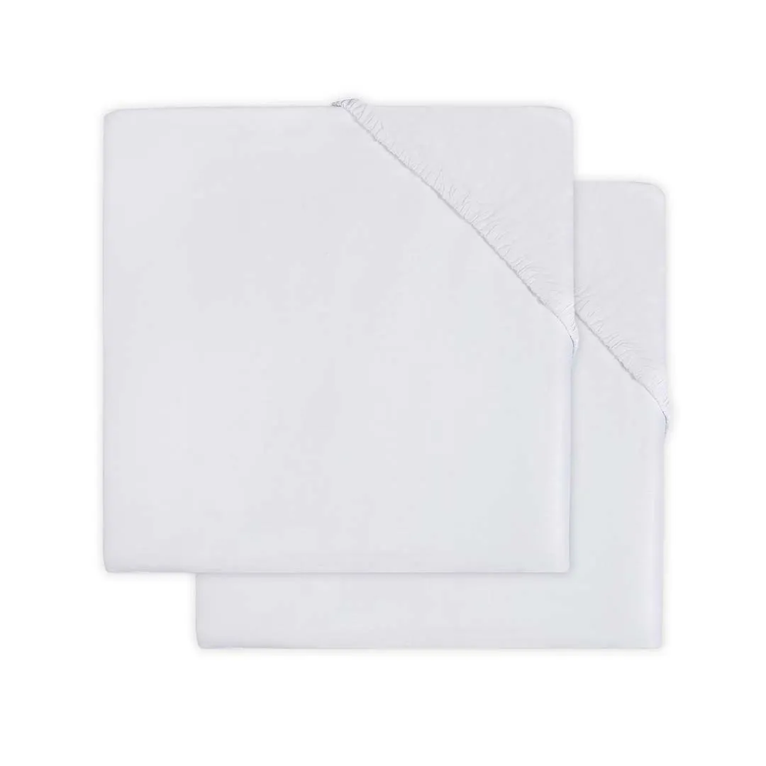 Fitted Sheet Molton 60x120cm - White - 2 Pack