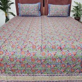 Floral Valley Blockprint Bedsheet