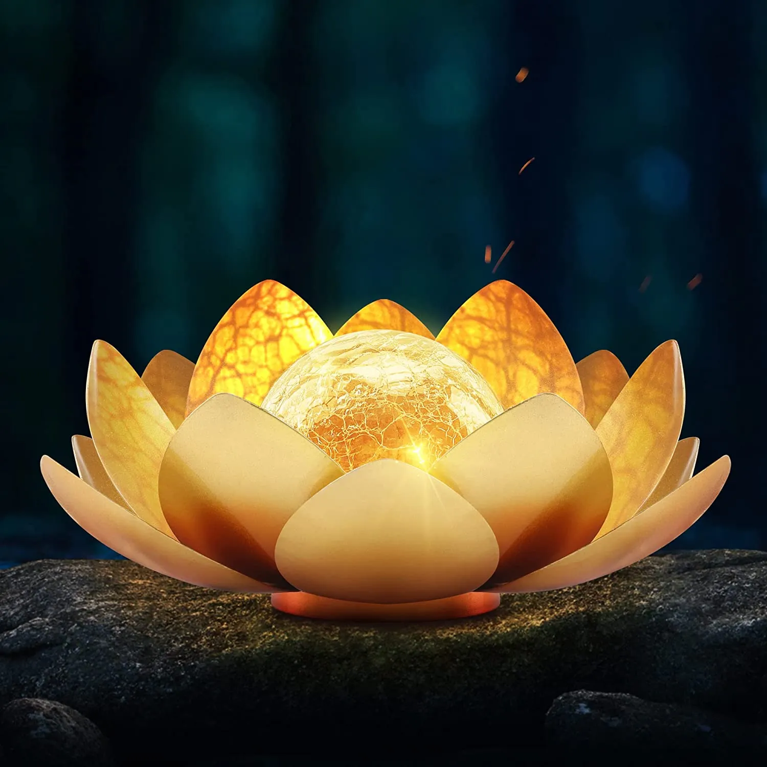 Garden Solar Lights Outdoor Decor Waterproof Lotus Flower