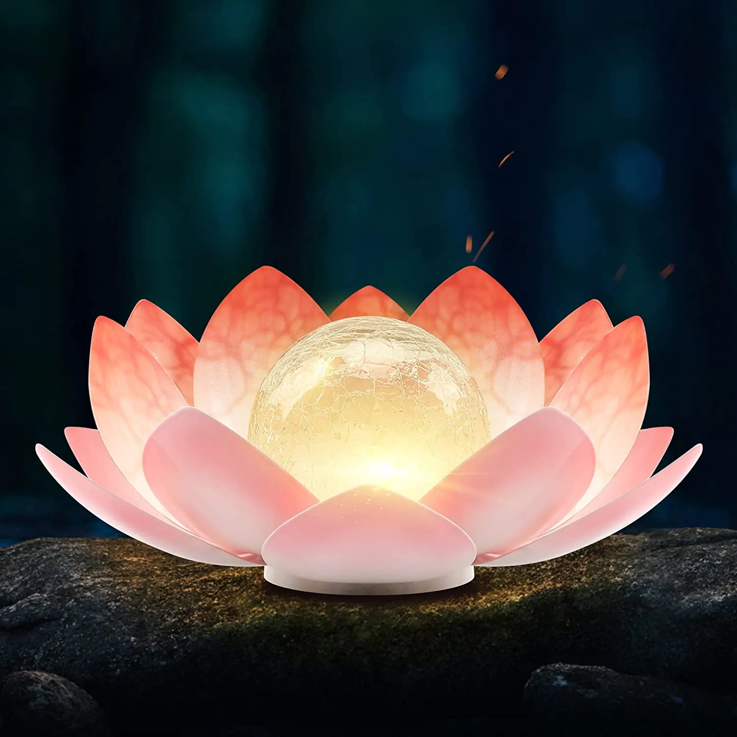 Garden Solar Lights Outdoor Decor Waterproof Lotus Flower