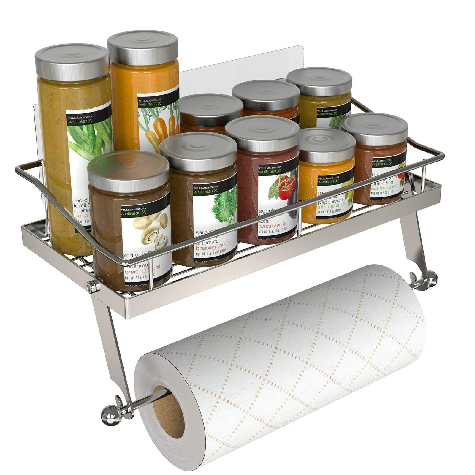 GeekDigg Paper Towel Holder with Shelf, Adhesive Wall Mount Paper Towel Holder for Kitchen