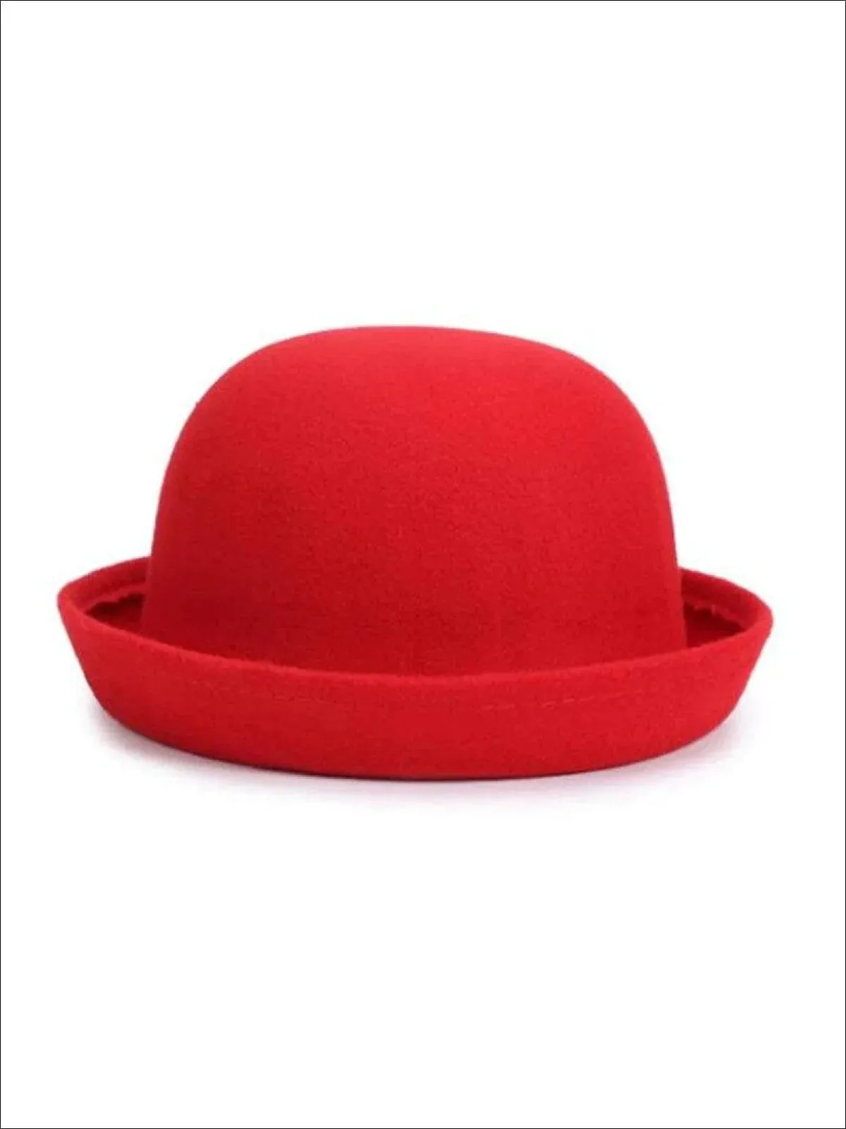 Girls Red Bowler Hat