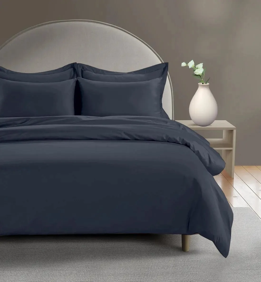 Graphite Grey 300 Thread Count Cotton Percale Duvet Cover