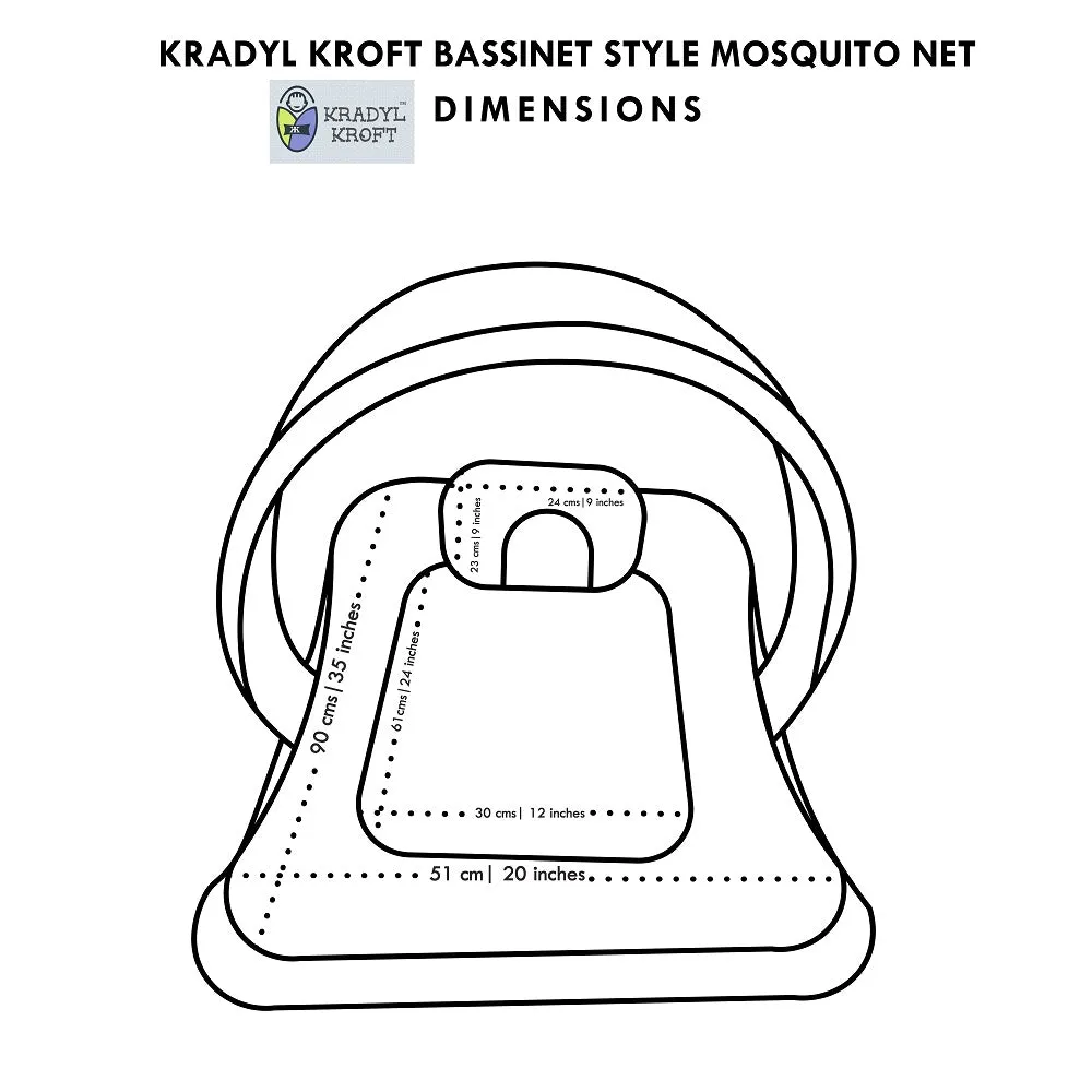 Green Floral -  Kradyl Kroft Bassinet Style Mosquito Net Bedding for Infants