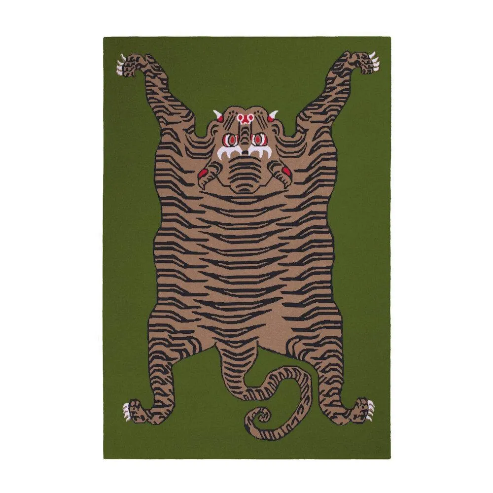 Green Tiger Rug Cashmere Blankets by Saved NY