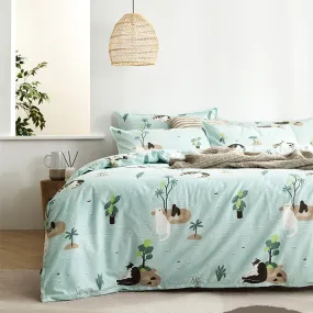 Greenery Isle Kitty Bedding Set