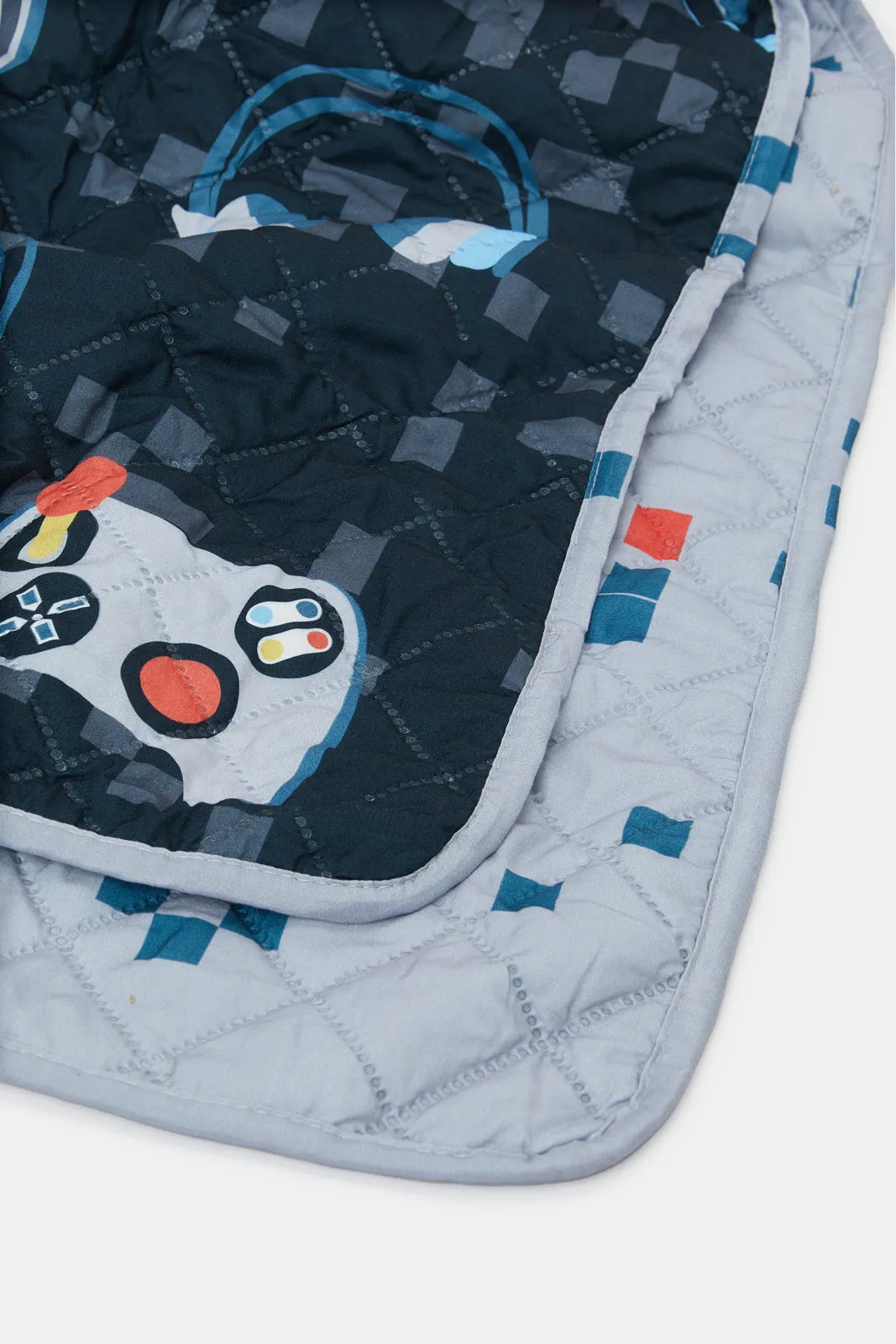 Grey 2 Piece Gaming Kids Quilt Set (Single Size)