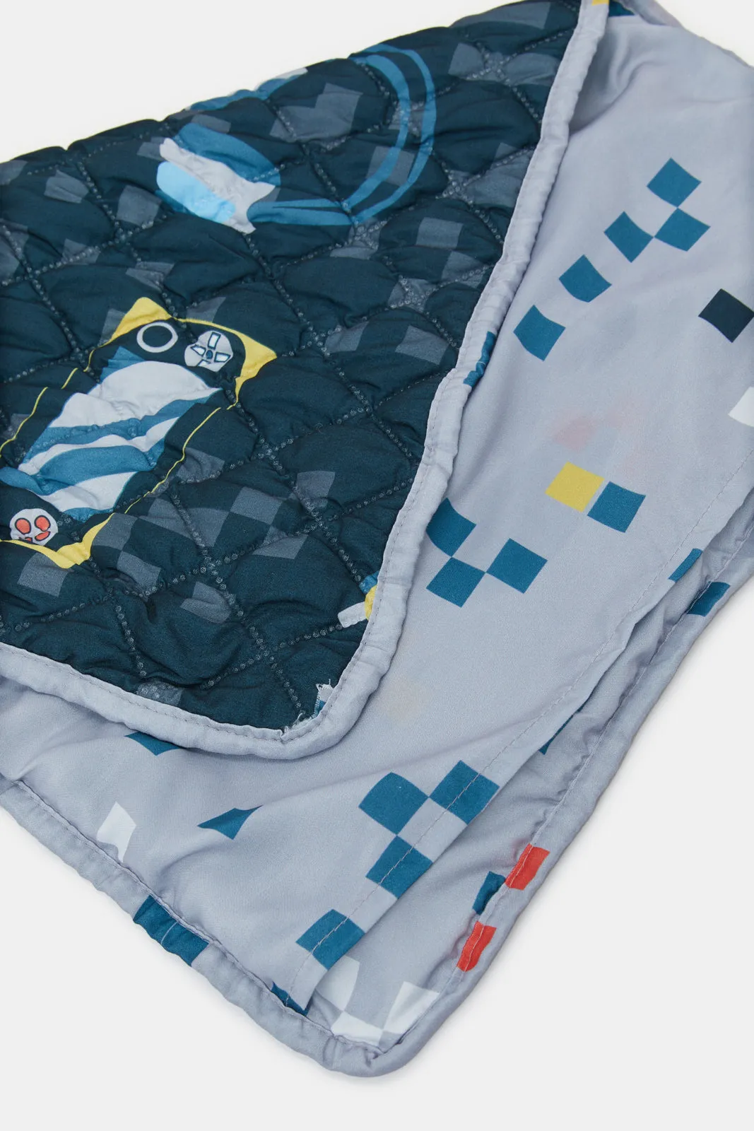 Grey 2 Piece Gaming Kids Quilt Set (Single Size)