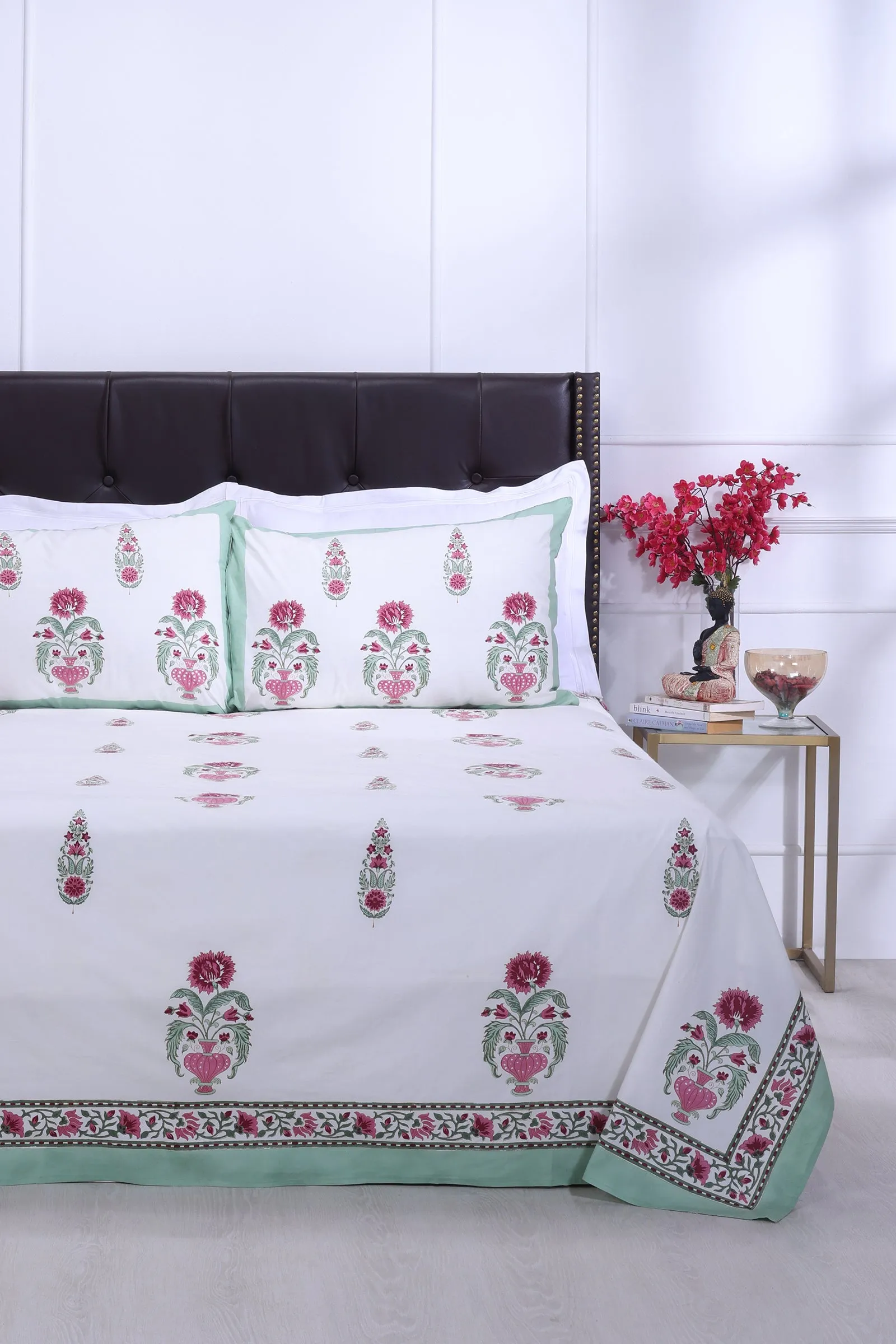 Guldasta E Shaheena Pink Cotton Percale Bedsheet