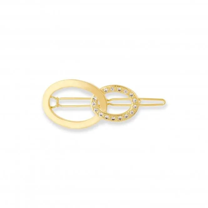 Hair Accessory Gold Pave Link Hair Clip 4417